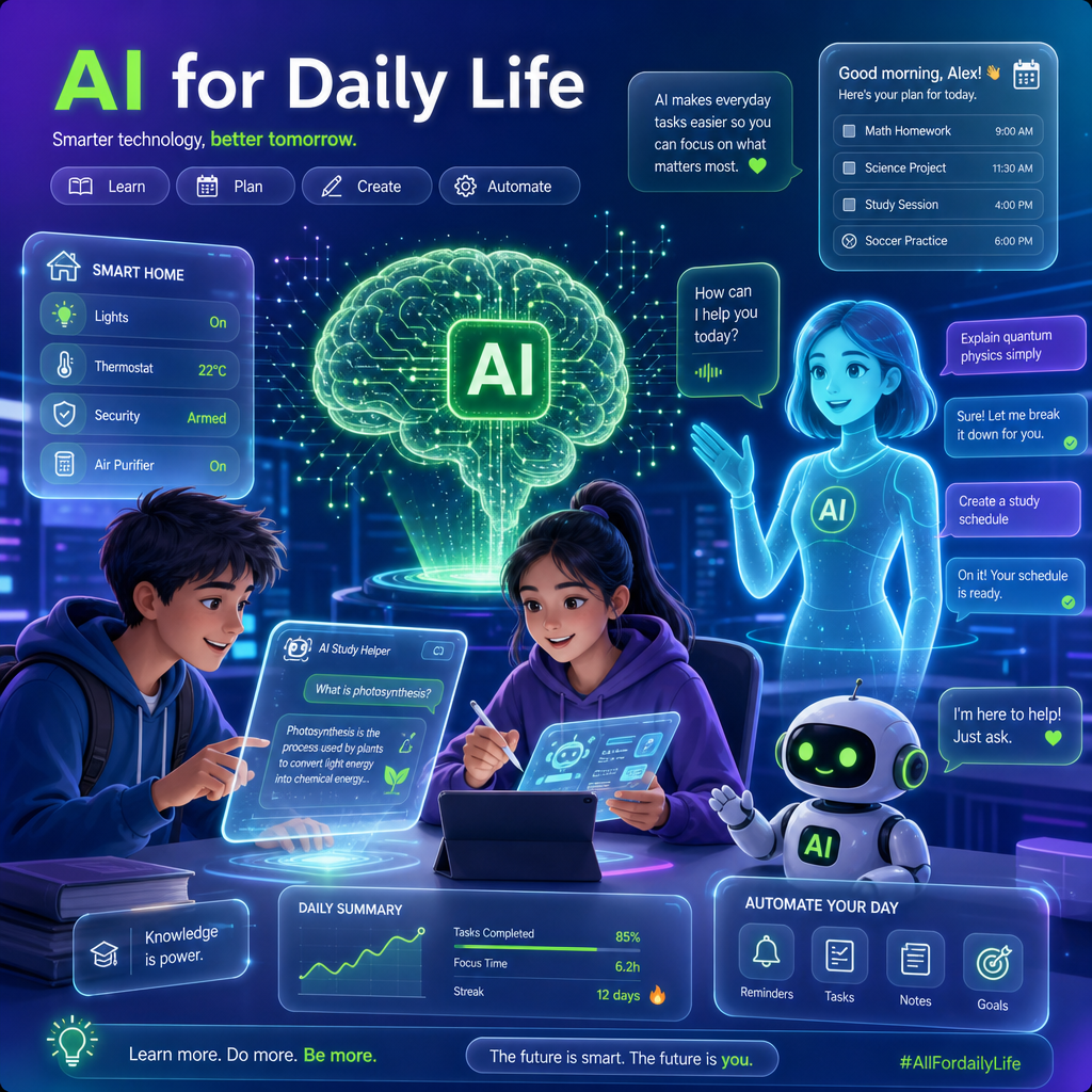 Ilustrasi tema AI untuk Kehidupan